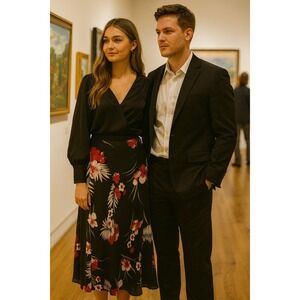 Fancy Lady Dark Fairy Tropical Asian 3X Maxi Skirt Black Red Elegant‎ Romantic